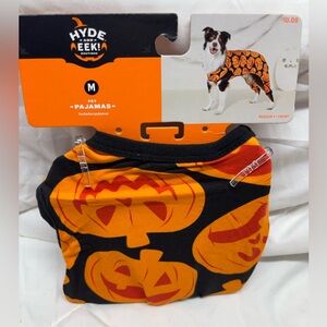 Hyde Eek! Dog Halloween Pumpkin Pet Pajamas Black and Orange- size medium 40lbs